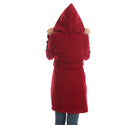 Long coat with removable hoodie/ red -5898