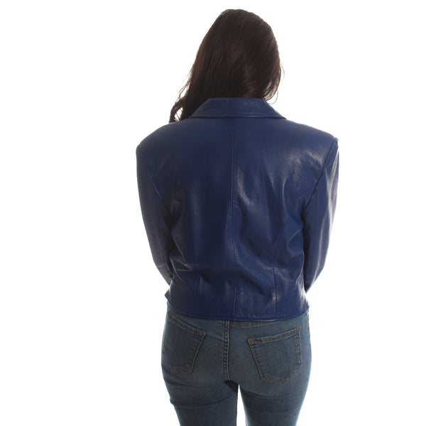 genuine leather jacket - Indigo -5952