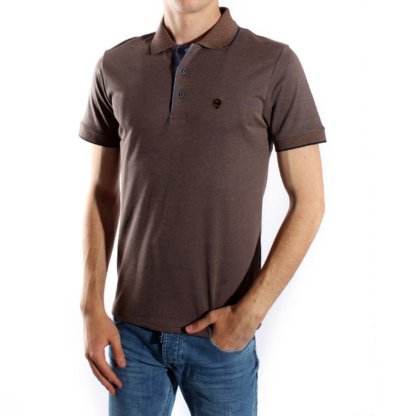 Men's polo t shirt styles- brown / made in Turkey -3370