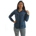 women jeans shirt/ blue/ cotton+ plyester/ made in Turkey -3457