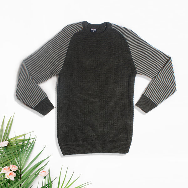 acrylic Men’s Round Neck Full Sleeve Color Gray Winter T Shirt -7922