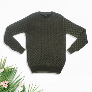 acrylic Men’s Round Neck Full Sleeve Color olive Winter T Shirt -7913