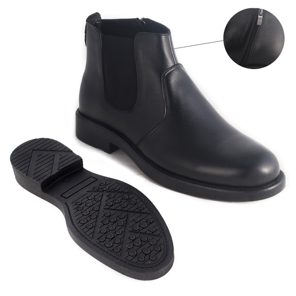 Winter shoes / 100% genuine leather -black -7936